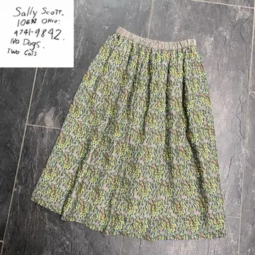 SallyScott 샐리 스콧 허리 개더 플레어 스커트 종아리 기장