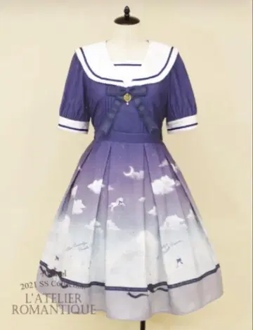 Twilight Unicorn 세일러 원피스 네이비