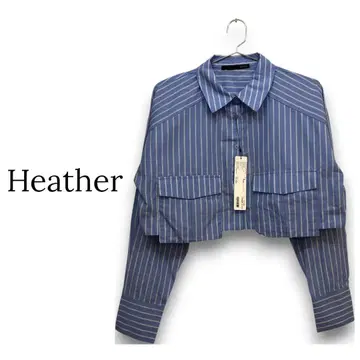 [새상품 택 포함] 헤더 Heather 숏 기장 스트라이프 셔츠 [F]