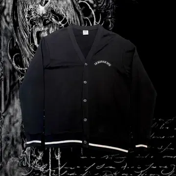 ZARA S 블랙 그런지 y2k 원 포인트 맨투맨 코튼 가디건