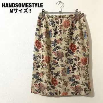 HANDSOMESTYLE 꽃무늬 플레어 스커트 M 장미 여성용 여성복