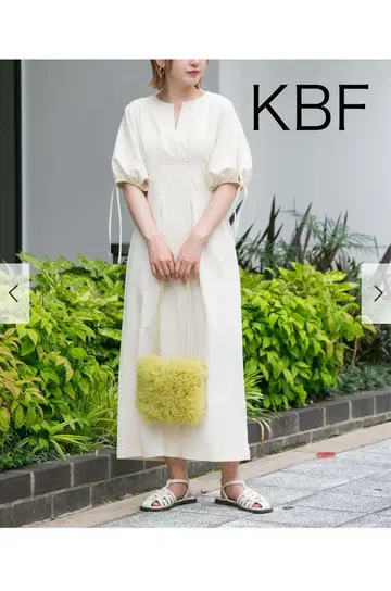 KBF 아이보리 반팔 롱 원피스