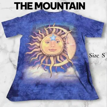 구제 의류 THE MOUNTAIN 태양과 달 아트 티셔츠 S