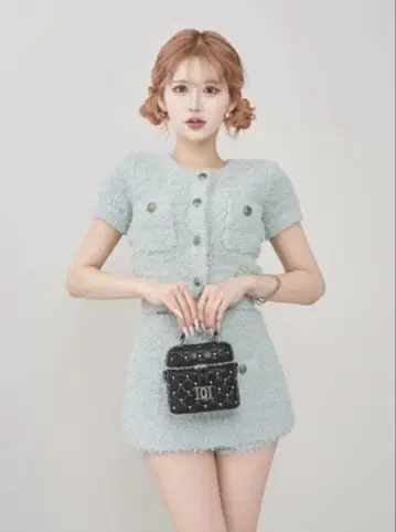 darich 다리치 컬러 트위드 니트 셋업