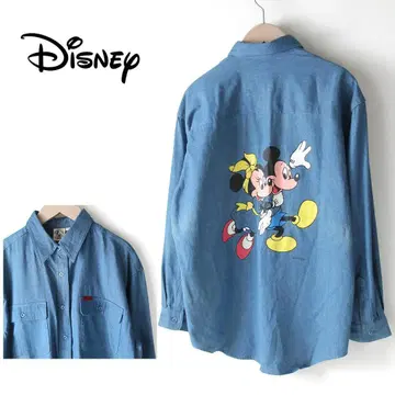 90년대 데드스탁 새상품 MICKEY&CO 데님 셔츠 미키마우스