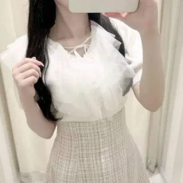 evelyn 튤 장식 프릴 니트