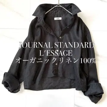새상품급 L'ESSAGE 레사주 오가닉 린넨 크롭 셔츠