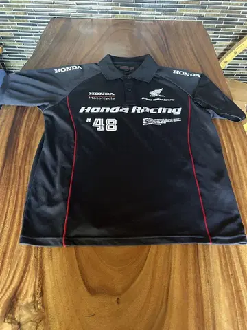 새상품급 HONDA RACING 피케 셔츠 L 블랙 로고