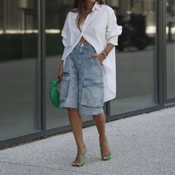 ZARA 자라 카고 숏팬츠 하프 팬츠 데님