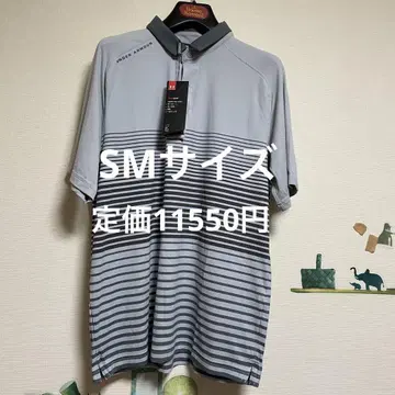 새상품 언더아머 골프 피케 셔츠 'SM 사이즈 그레이 스트라이프'
