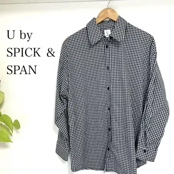 새상품급 U by SPICK & SPAN 깅엄 체크 긴팔 셔츠