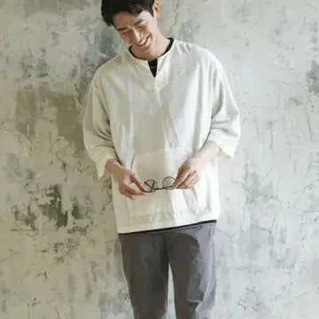 BAYFLOW 노르만 린넨 키 넥 셔츠 sizeM