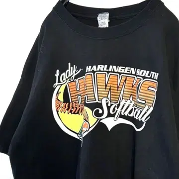 길단 HAWKS 칼리지 티셔츠 L 블랙 검정 구제 의류