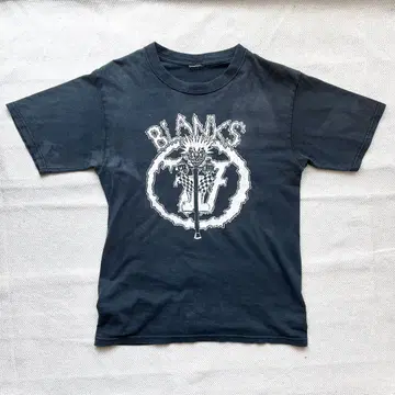 레어 90s BLANKS77 밴딩 티셔츠 US 펑크 블랙