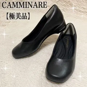 [컨디션 최상] CAMMINARE 캄미나레 5E 펌프스 웨지 블랙