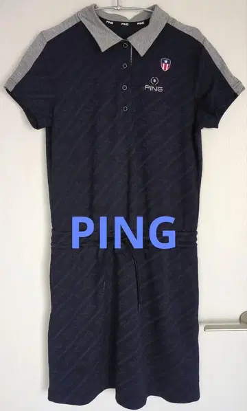 PING 폴로 셔츠 스타일 원피스 네이비
