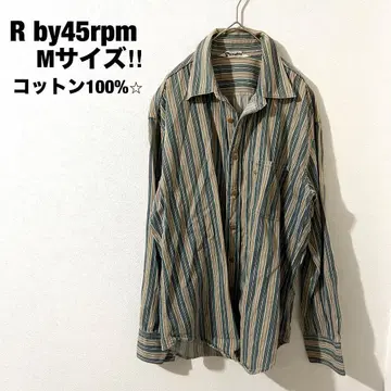 45rpm 스트라이프 셔츠 M 코튼 100% 캐주얼 빈티지