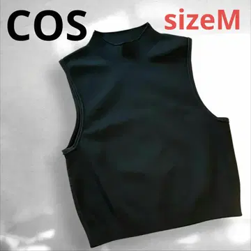COS 슬리브리스 니트 블랙 M 하이넥 모크넥 숏 기장