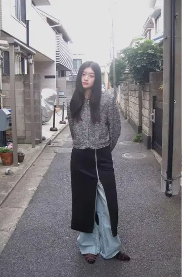 ZARA 스웨이드풍 펜슬 스커트 블랙 택 포함 새상품