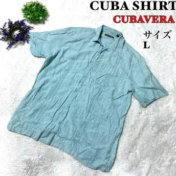 [인기] CUBAVERA 쿠바 셔츠 반팔 자수 그린 린넨 빅 실루엣