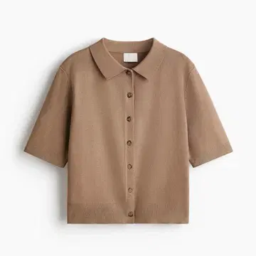 카라 부착 가디건 베이지 L 사이즈