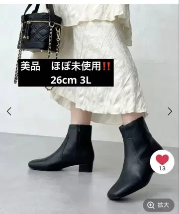 스퀘어토 플레인 숏부츠 블랙