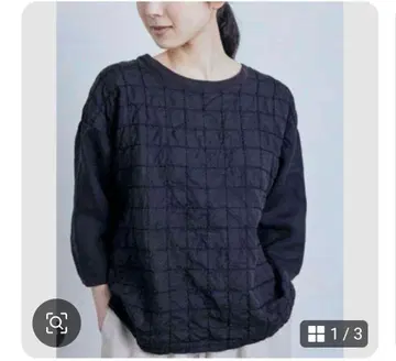 나카가와 마사시치 상점 린넨 T셔츠 격자 자수