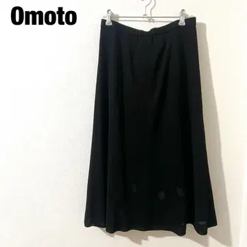 Omoto 롱 스커트 블랙 꽃 자수 상복 포멀 여름용 우아함 고급
