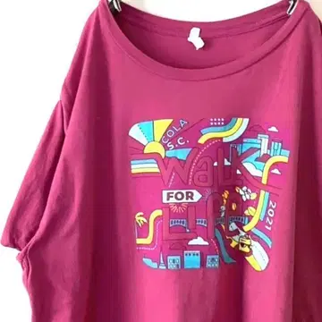 ALTERNATIVE Walk Life 티셔츠 2XL 핑크 구제 의류