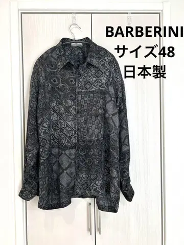 발베리니 BARBERINI/기하학 패턴/블랙/긴팔 셔츠/사이즈 48