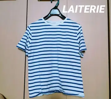 LAITERIE 화이트/파랑 스트라이프 티셔츠