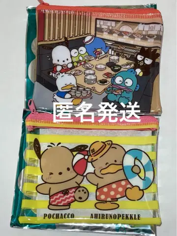 2개 스시로 하피단부이 파우치 산리오 콜라보 한정판 클리어 파우치 세트