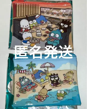 2개 스시로 해피단부이 파우치 집합 산리오 콜라보 한정 클리어 파우치