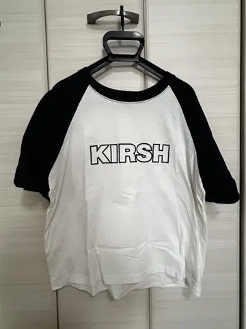 KIRSH 래글런 슬리브 T셔츠 화이트/블랙