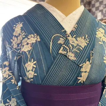 앤티크 명주 소매가 긴 여름 기모노