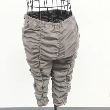 티비 t.b 개더 팬츠 L 카키 일본제 캐주얼 허리밴딩