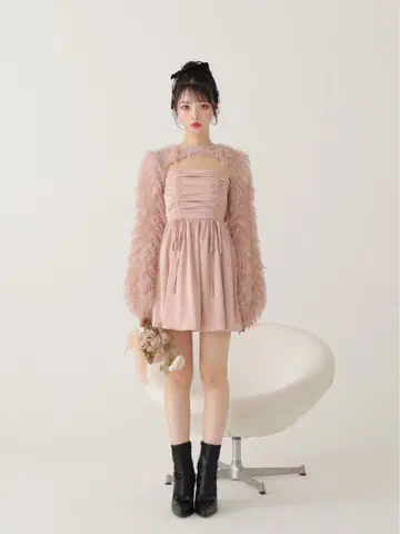 Fringe satin ensemble one piece M me eme