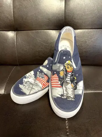 POLO RALH LAUREN 폴로 베어 자수 슬립온 네이비 25cm
