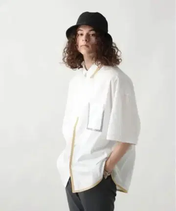 하레 파이핑 BIG 셔츠 빅 셔츠 빅 사이즈 심플 산뜻 고급