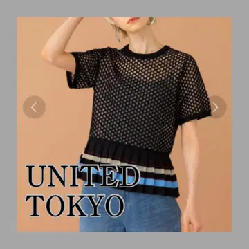 [새상품급] UNITEDTOKYO 턱 플리츠 레티스 니트 네이비 1