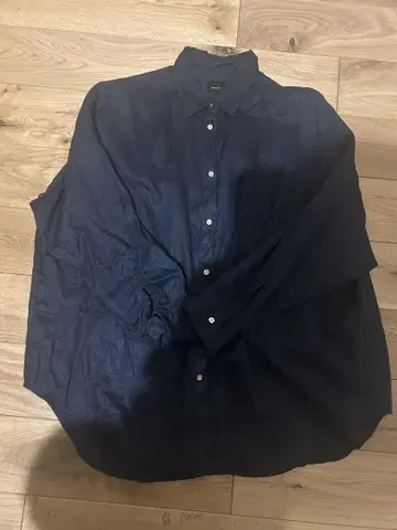 Spick&Span 80 린넨 카슈쿨 빅 셔츠 네이비