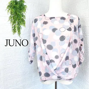 2435 [ JUNO ] 블라우스 시어 셔츠 실크 실크 도트 도트 핑크