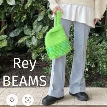 Rey BEAMS 빔즈 샤기 스팽글 미니 백 그린