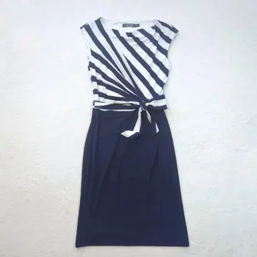 LAUREN RALPH LAUREN 스트라이프 슬리브리스 원피스