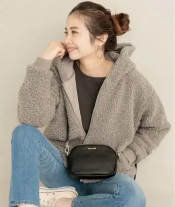 [Sonny Label] 푸들 보아 후드 부착 블루종