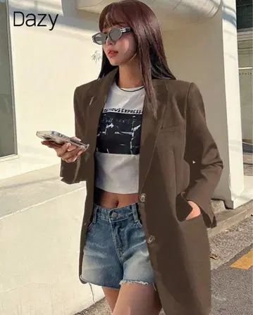 브라운 테일러드 자켓