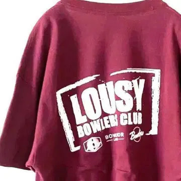 LOUSY BOWLER CLUB 티셔츠 L 크림슨 레드 빨간색 구제 의류