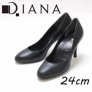 B7280 다이애나 가죽 라운드토 힐 펌프스 블랙 24cm