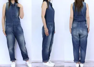 젬블 데님 블루 슬리브리스 살로펫 여성용