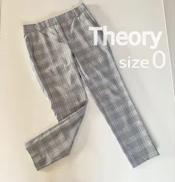 Theory 팬츠 슬랙스 그레이 체크 무늬 사이즈 0